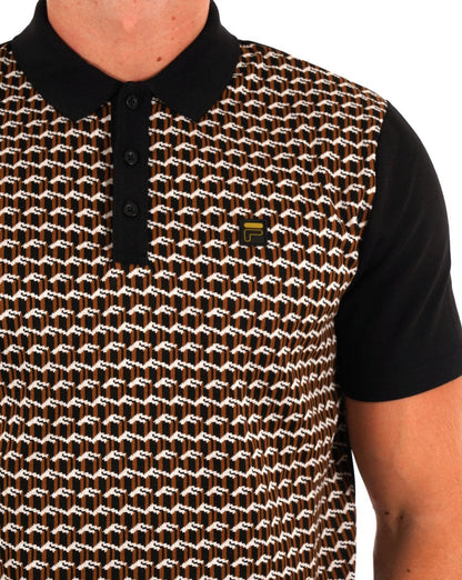 Fila Gold Monogram Poloshirt Schwarz