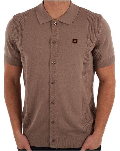 Fila Gold Pointelle Strickhemd Mokka