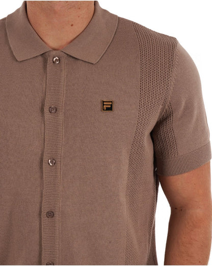 Fila Gold Pointelle Strickhemd Mokka