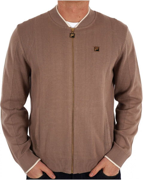 Fila Gold Pointelle Knit Track Top Mocha