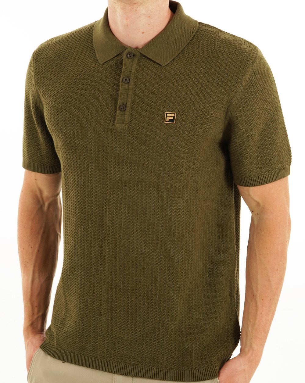 Fila Gold Sander Strickpolo Dunkeloliv