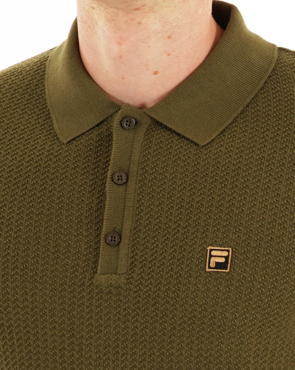 Fila Gold Sander Strickpolo Dunkeloliv