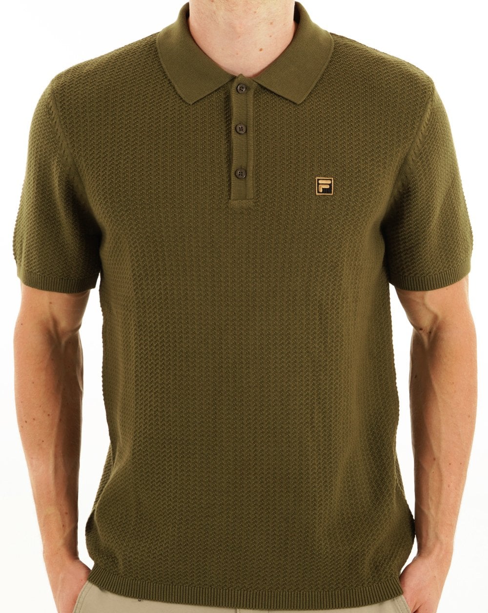 Fila Gold Sander Strickpolo Dunkeloliv