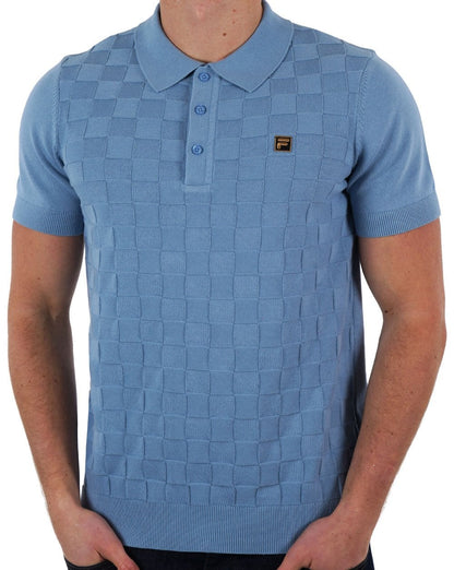 Fila Gold Square Knit Polo Blau