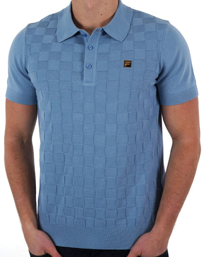 Fila Gold Square Knit Polo Blau
