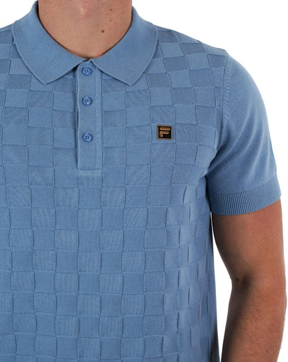 Fila Gold Square Knit Polo Blau