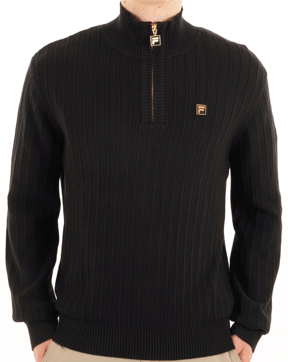 Fila Gold Stevie 1/4 Zip Funnel Knit Black