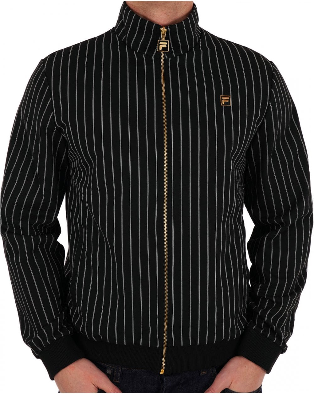 Fila Gold Striped Jacket Black / Off White stripe