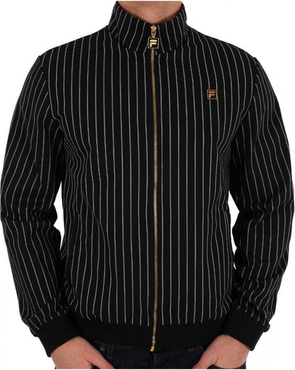 Fila Gold Striped Jacke Schwarz / Off-White Streifen