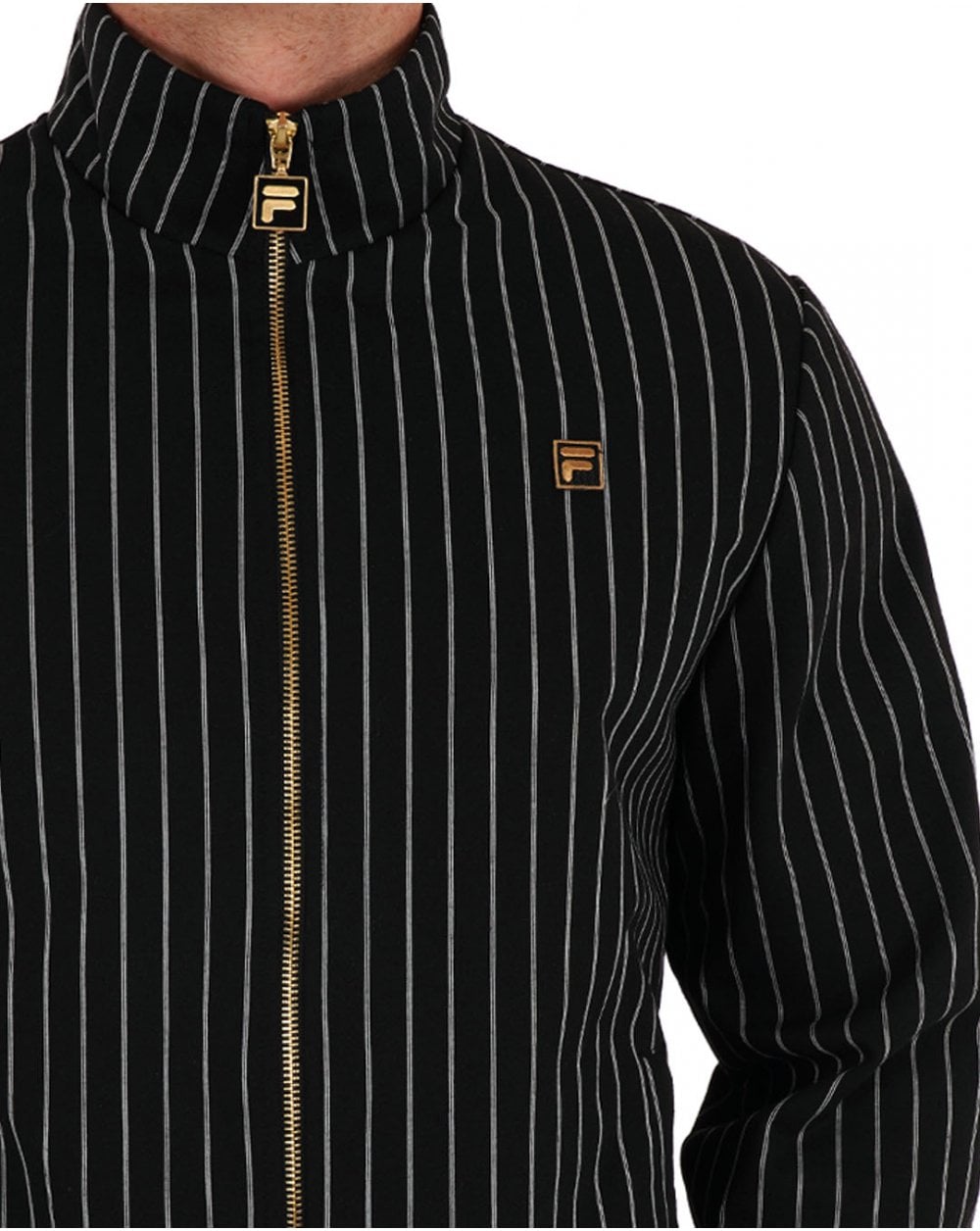 Fila Gold Striped Jacket Black / Off White stripe