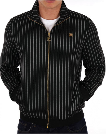 Fila Gold Striped Jacke Schwarz / Off-White Streifen