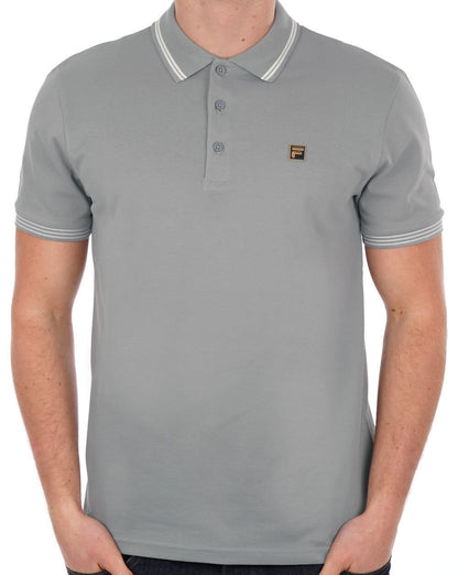 Fila – Poloshirt mit goldenen Streifen in Grau