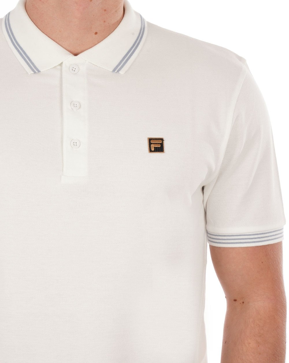 Fila Gold Tipped Polo Shirt Off White