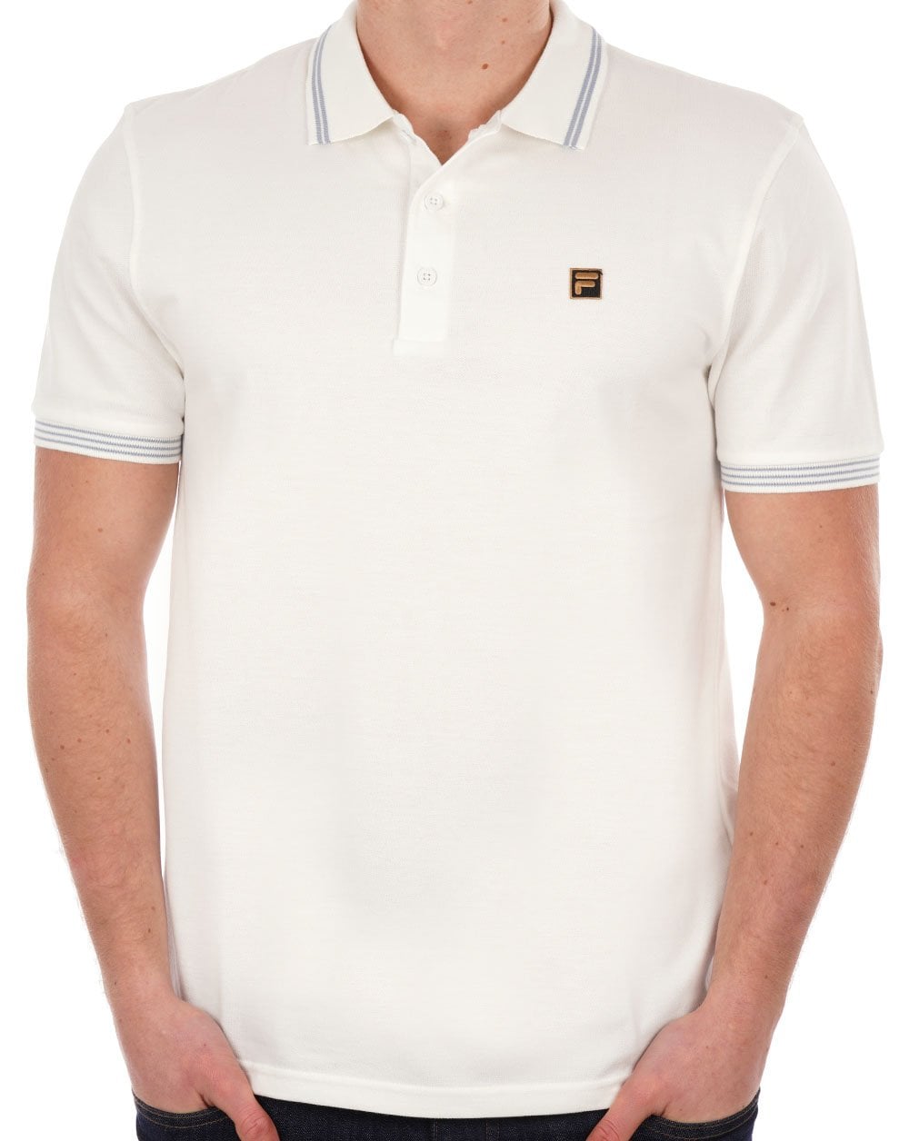 Fila Gold Tipped Polo Shirt Off White