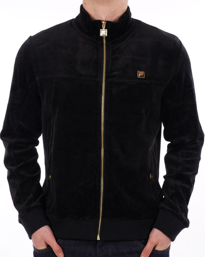 Fila Gold Velours Trainingsjacke Schwarz