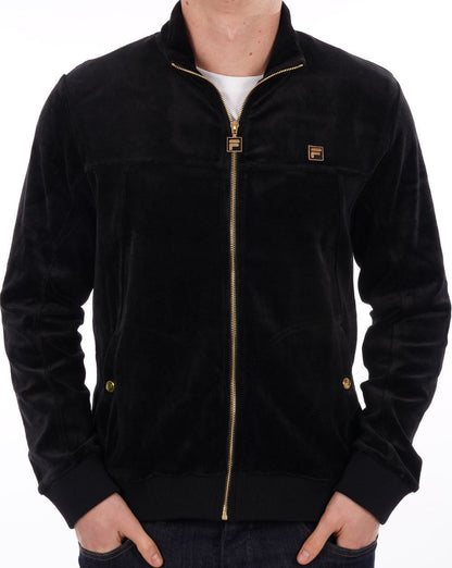 Fila Gold Velours Trainingsjacke Schwarz