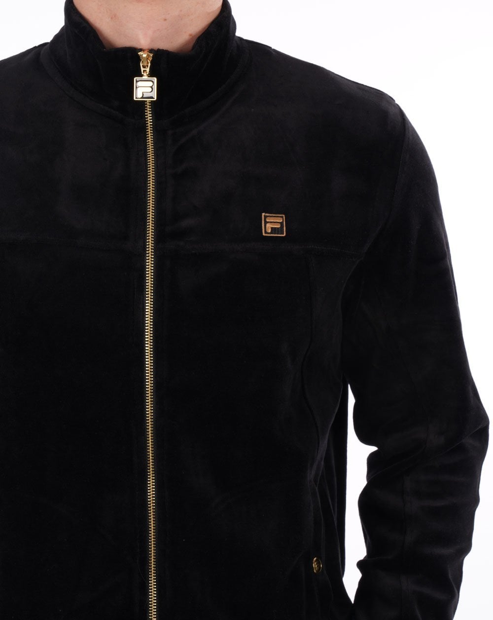Fila Gold Velours Trainingsjacke Schwarz