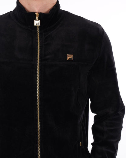 Fila Gold Velours Trainingsjacke Schwarz