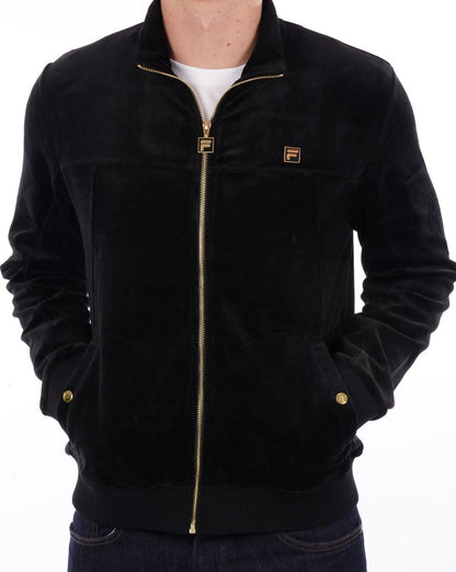 Fila Gold Velours Trainingsjacke Schwarz