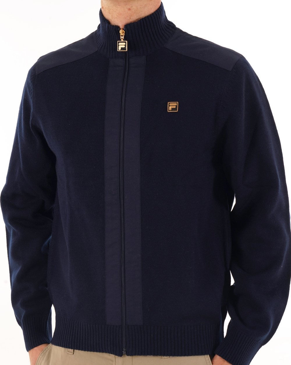 Fila Gold Zip Through Strickpullover Dunkelblau
