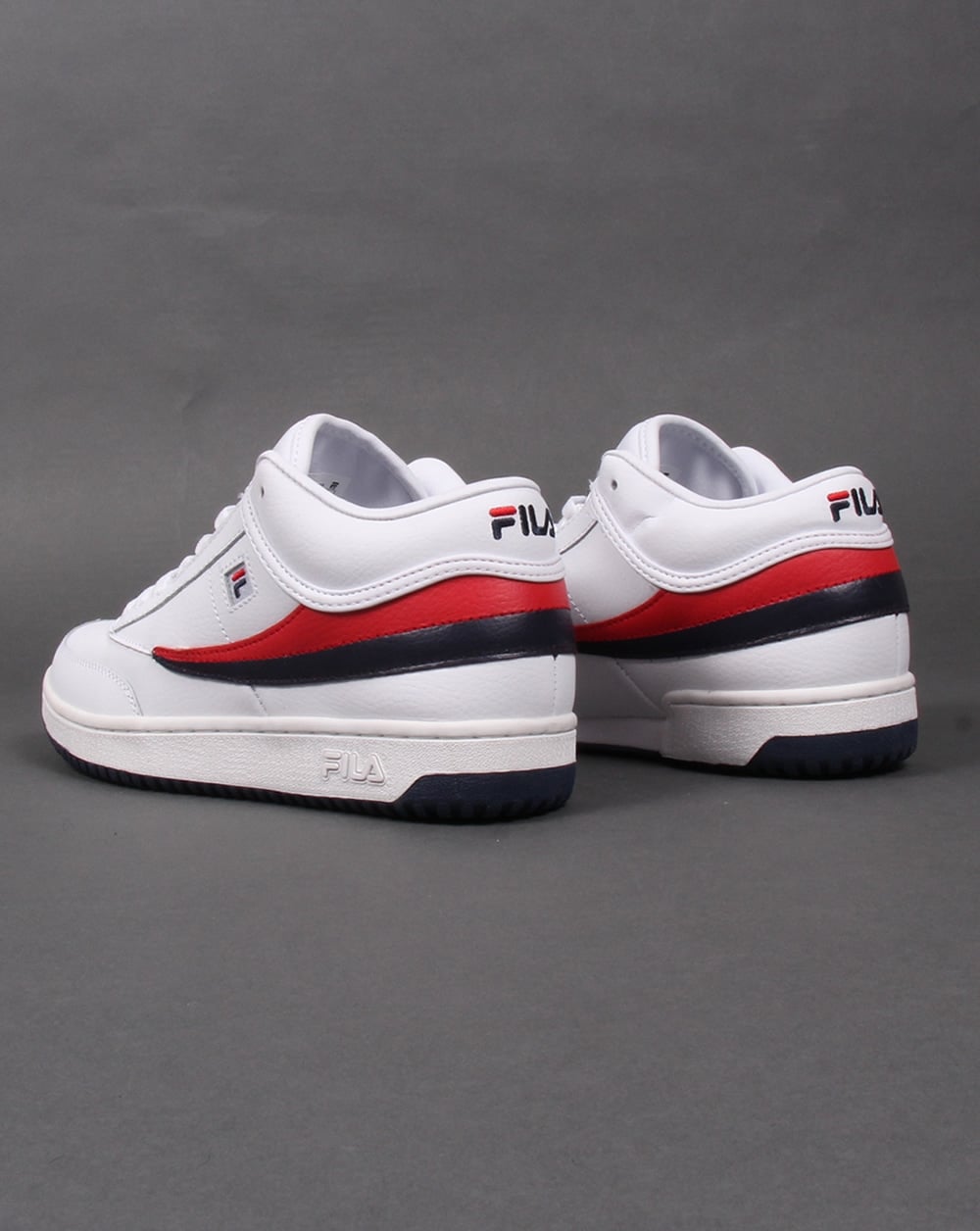 Fila Heritage T-1 Mid Trainers White/Navy/Red