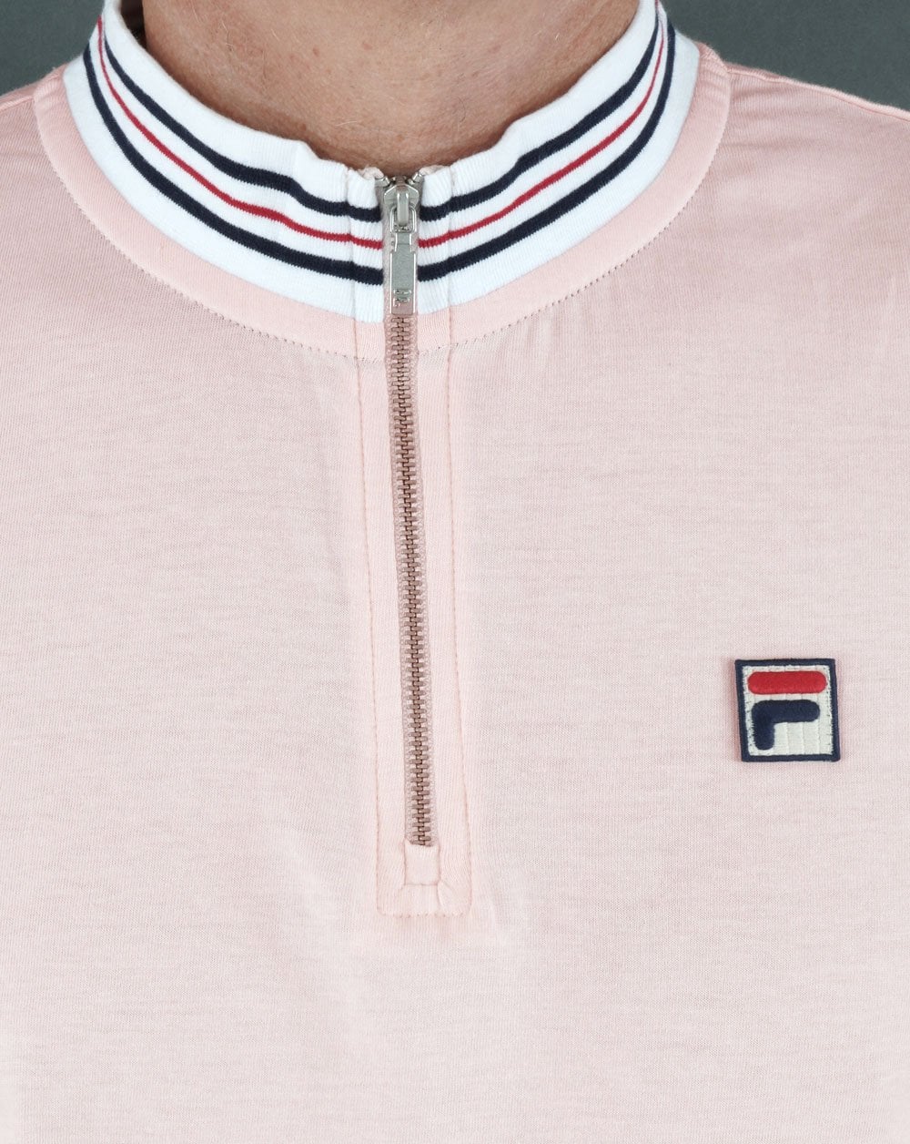 Fila Vintage 1/4 Zip Polo Shirt Pink
