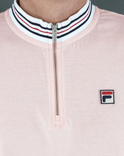 Fila Vintage 1/4-Reißverschluss-Poloshirt Rosa
