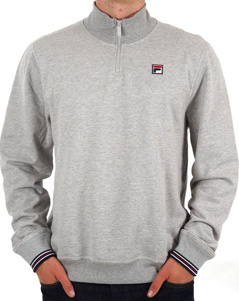 Fila Vintage 1/4 Zip Sweat Grey Marl
