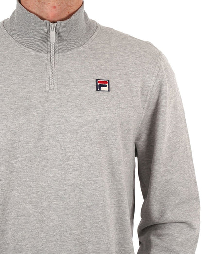 Fila Vintage – Sweatshirt mit 1/4-Reißverschluss, Grau meliert