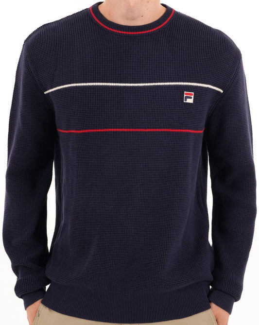 Fila Vintage Fila Vintage 2-Streifen Waffelstrick Marineblau