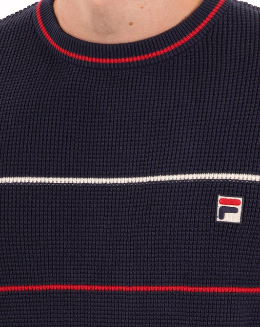 Fila Vintage Fila Vintage 2-Streifen Waffelstrick Marineblau
