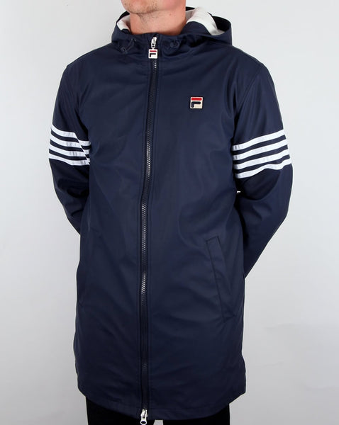 Fila Vintage 4 stripe Hooded Parka Navy