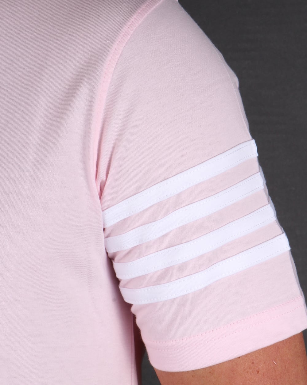 Fila Vintage 4-Streifen Ringer T-Shirt Rosa/Weiß
