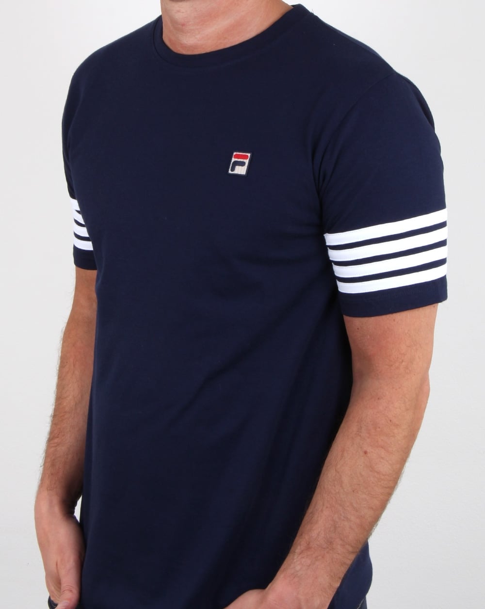 Fila Vintage 4 Stripe T-shirt Navy