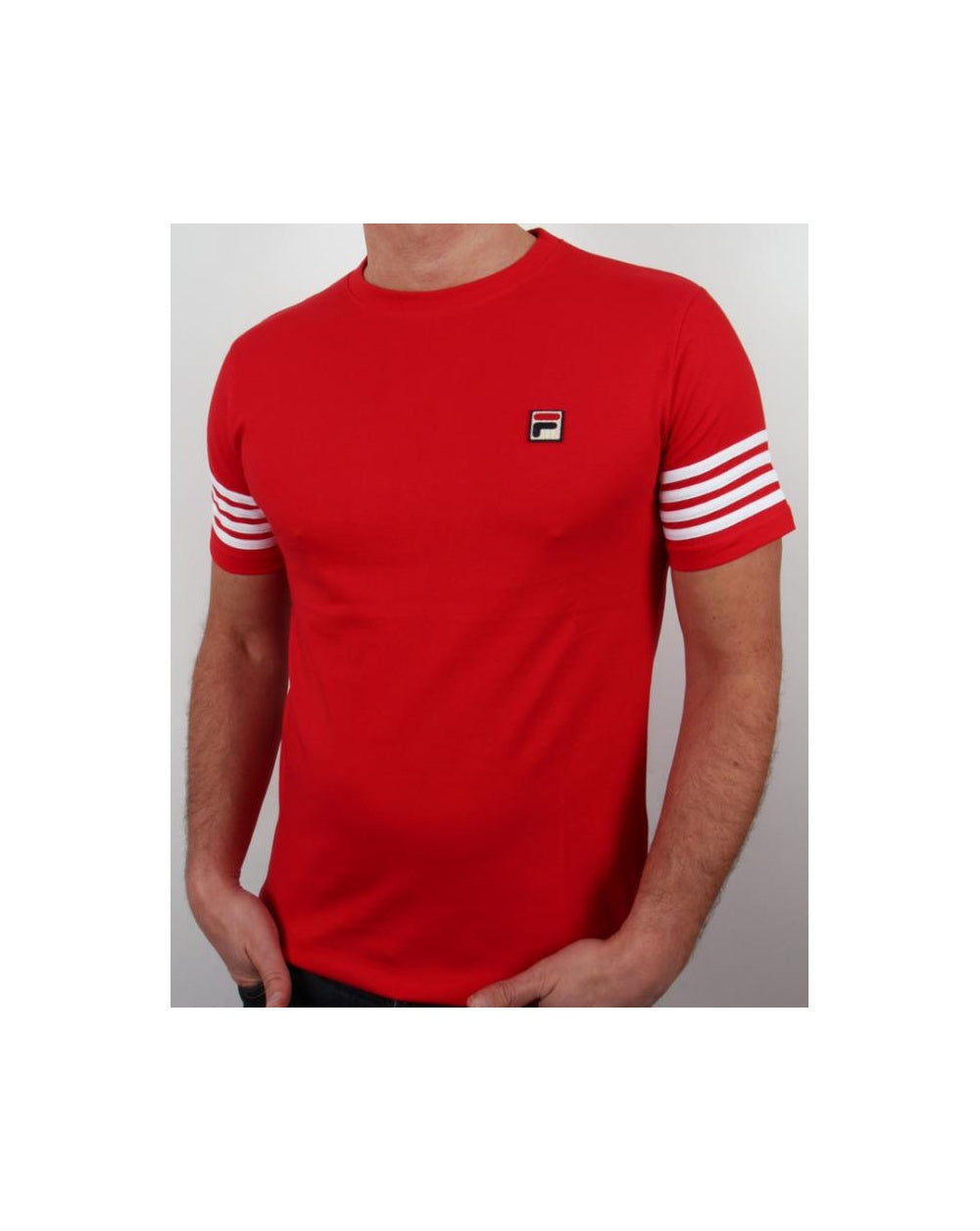 Fila Vintage 4 Stripe T-shirt Red