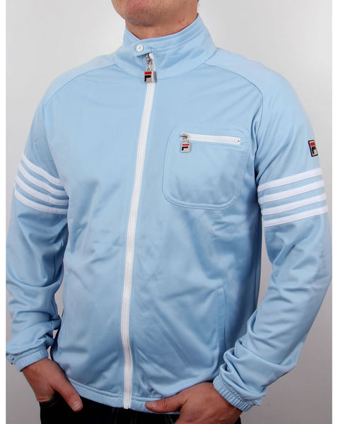 Fila Vintage 4 Stripe Track Top Sky Blue/White