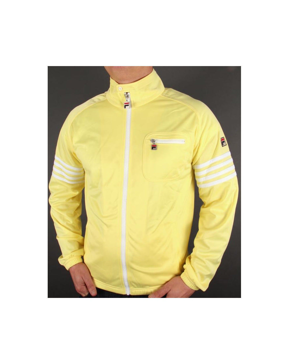 Fila Vintage 4 Stripe Track Top Yellow/White