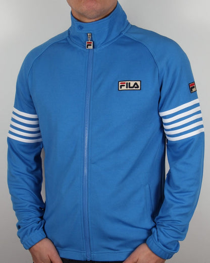Fila Vintage 5-Streifen-Trainingsjacke Ozeanblau/Weiß