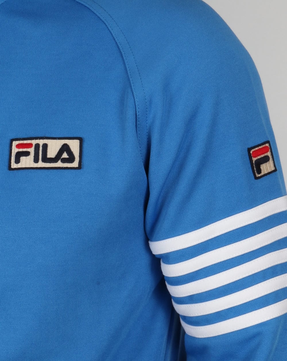 Fila Vintage 5 Stripe Track Top Ocean Blue/White