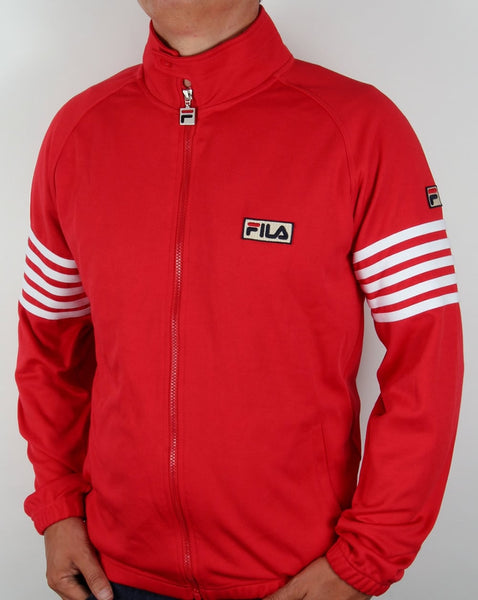 Fila Vintage 5 Stripe Track Top Red