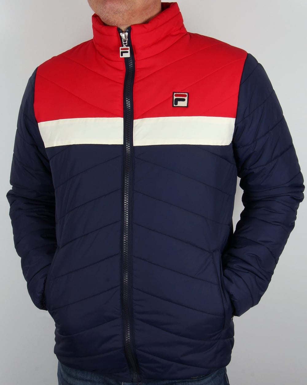 Fila Vintage 80s ski Jacket Navy/Gardenia/Red