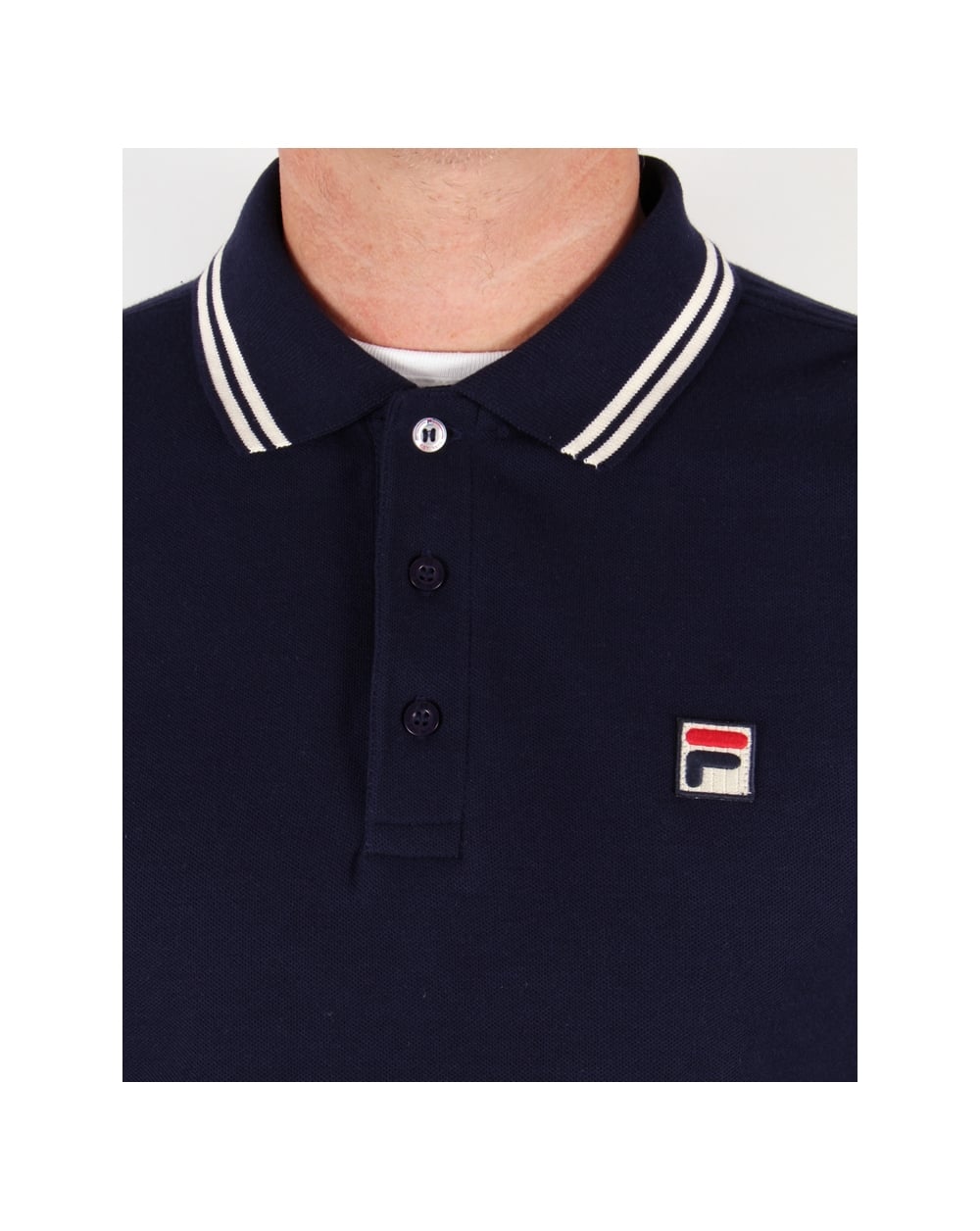 Fila Vintage Ace Long Sleeve Polo Shirt Navy