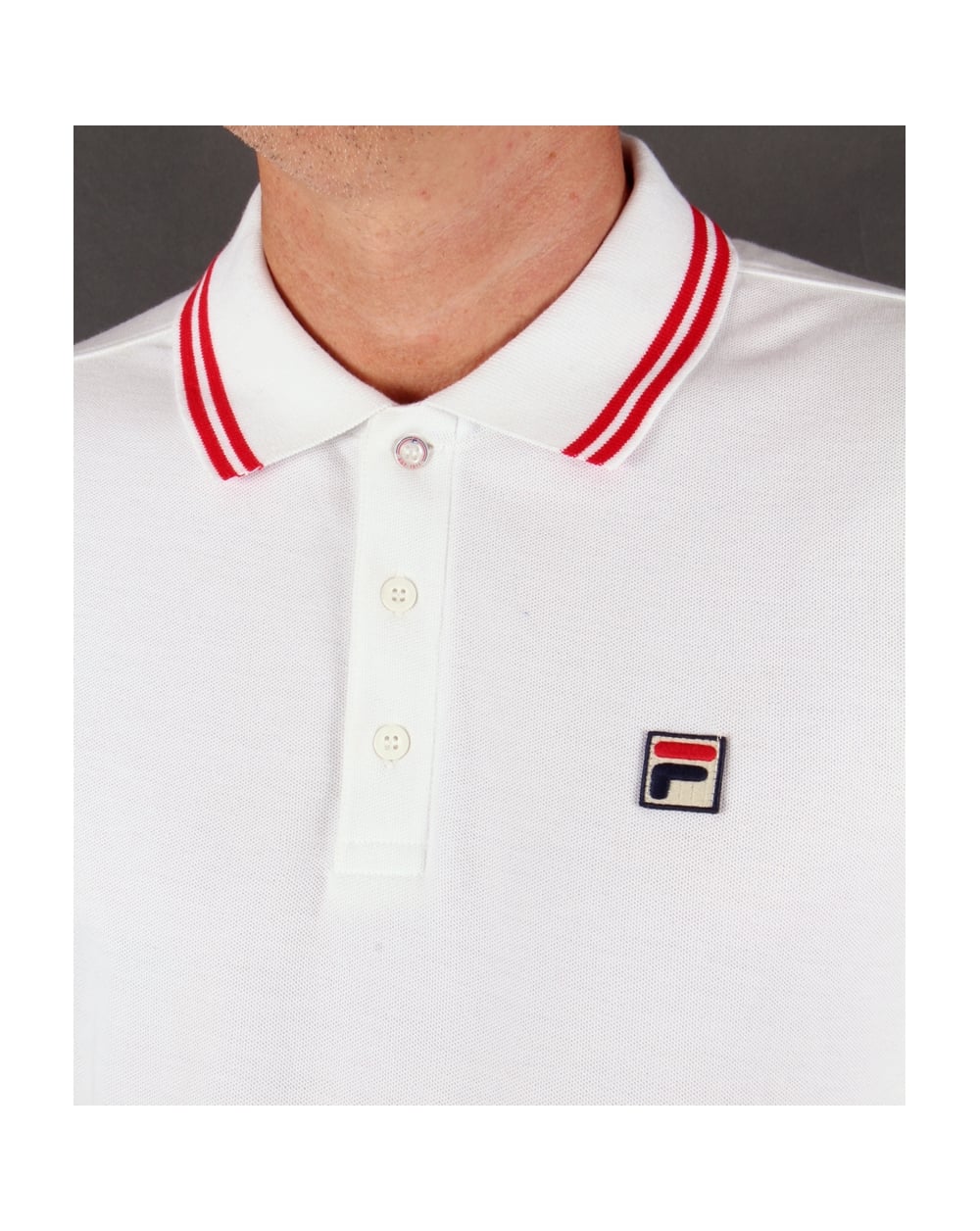 Fila Vintage Ace Langarm-Poloshirt Weiß 