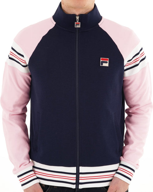 Fila Vintage Fila Vintage Advantage Trainingsjacke, Marineblau und Zartrosa