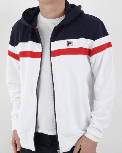 Fila Vintage Arlo Hoody Weiß/Marineblau/Rot