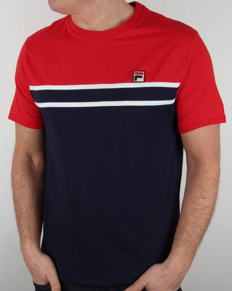 Fila Vintage Baldi T Shirt Red/Navy