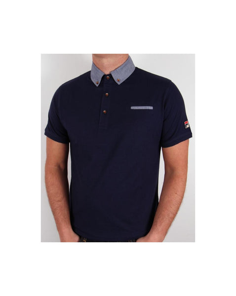 Fila Vintage Barazze Polo Shirt Navy