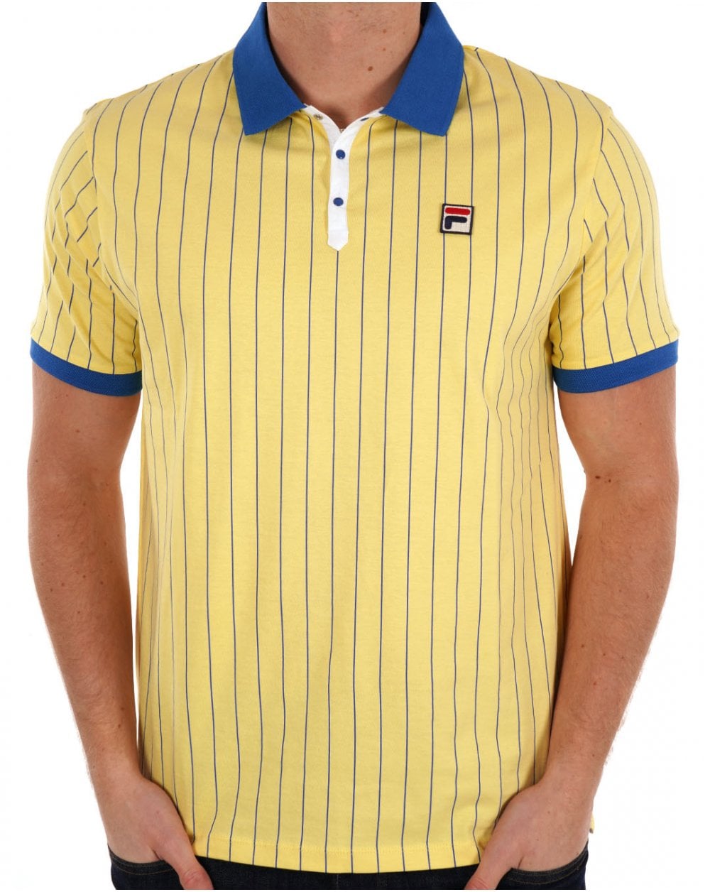 Fila Vintage BB1 ​​Poloshirt Hellgelb / Türkisches Meer
