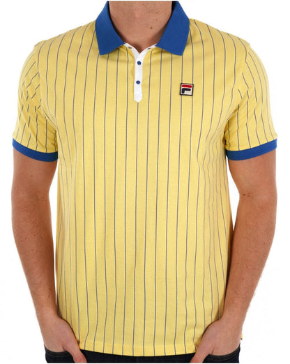 Fila Vintage BB1 ​​Poloshirt Hellgelb / Türkisches Meer