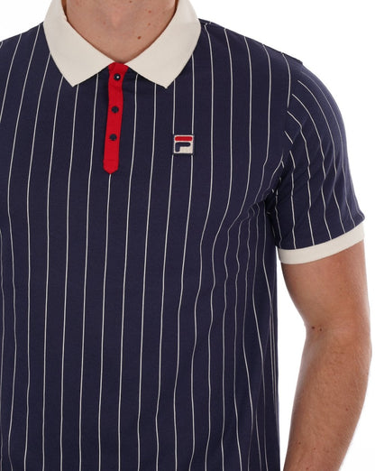 Fila Vintage BB1 ​​Poloshirt Marineblau/Gardenie/Rot